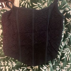 Black flower, Hollister, corset top